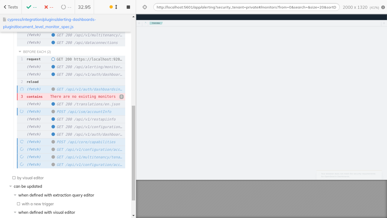 [Bug]: Flaky alerting dashboards cypress tests during Jenkins ...